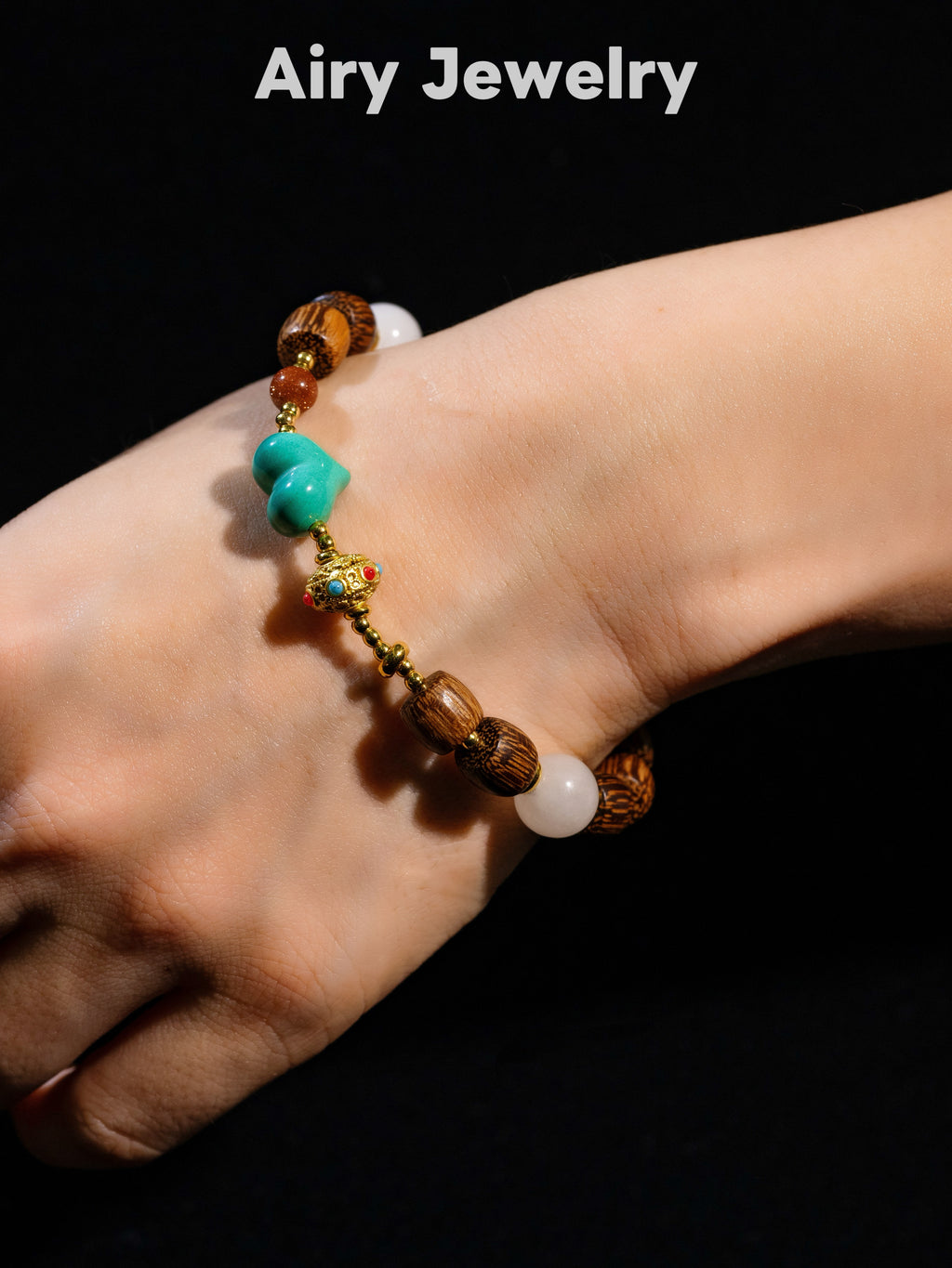 Original wooden agate design bracelet