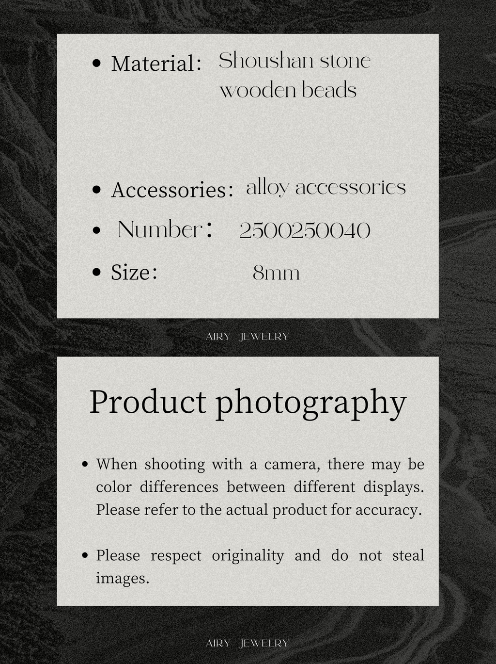 Shoushan stone and wood bead bracelet