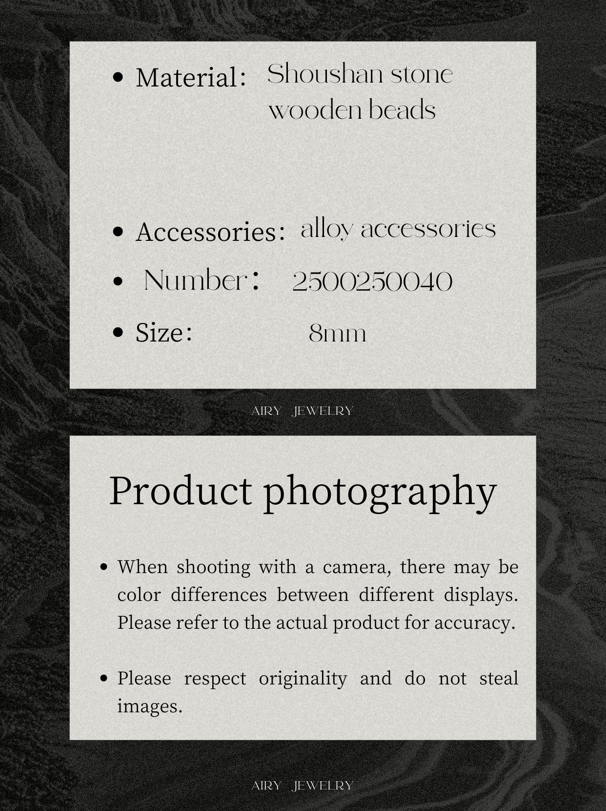 Shoushan stone and wood bead bracelet