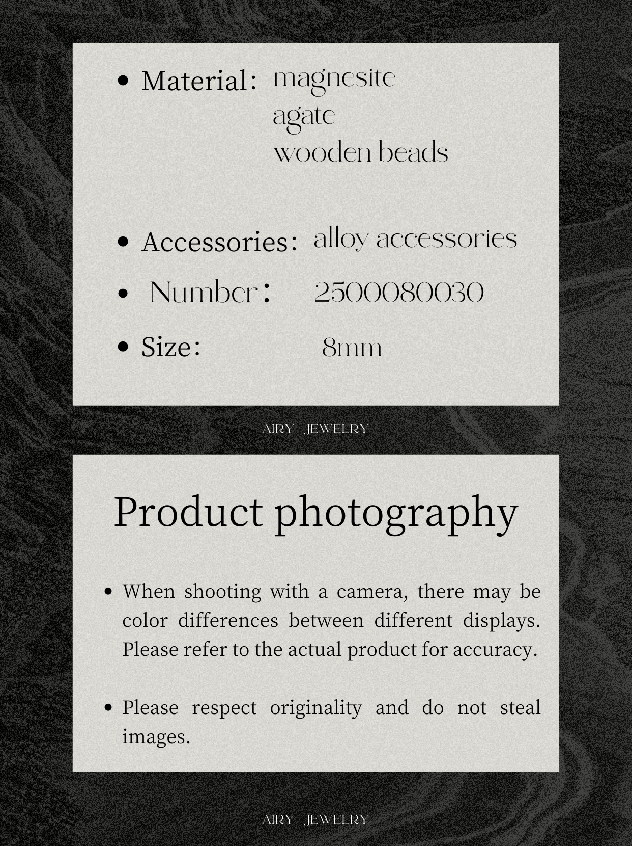 Original wooden agate design bracelet